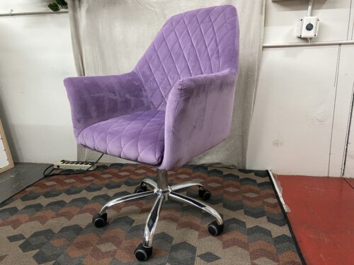 Lavender Patterned Office Chair