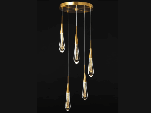 NEW! Dimmable LED Modern Gold 5-Light Pendant Chandelier