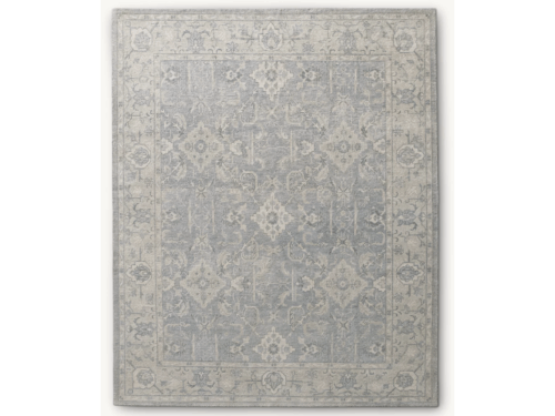 RESTORATION HARDWARE Allegra 9x12 Hand Knotted Wool Rug in Silver/Sand