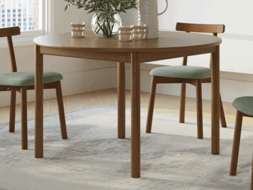 ARTICLE Heidi Walnut 48" Extendable Round Dining Table