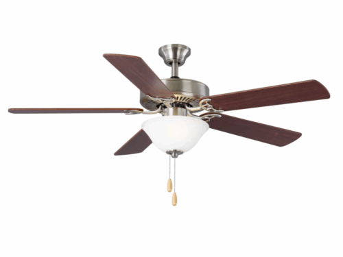 NEW! MONTE CARLO Haven 52" Ceiling Fan, Brushed Steel & Walnut