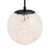 NEW! DESIGNERS FOUNTAIN 1-Light Pendant in Matte Black and 14" White Art Glass