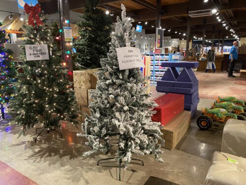 NEW! LuxenHome 6.1-ft Fraser Fir Flocked Artificial Christmas Tree (Southcenter)