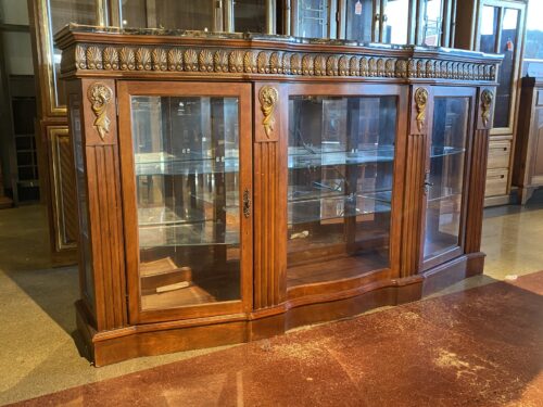 PULASKI Marble Top Display Sideboard w/ Glass Shelves