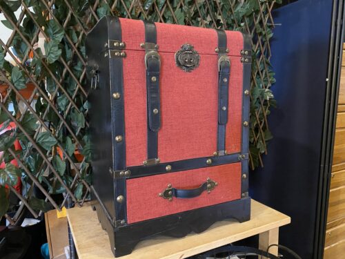 Tall Berry Red Storage Trunk w/ Handles