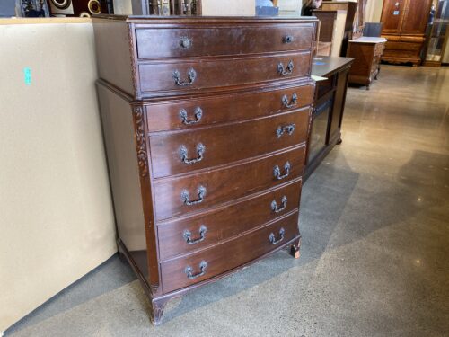 Genuine Mahogany Seven Drawer Tallboy Dresser
