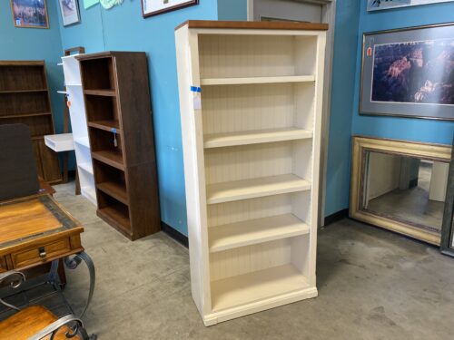 Ivory 72" Bookcase with Vertical Panels