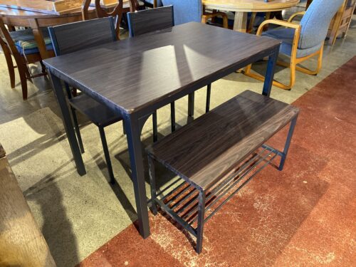 Intimate Dining Table with Matching Bench and Two Chairs