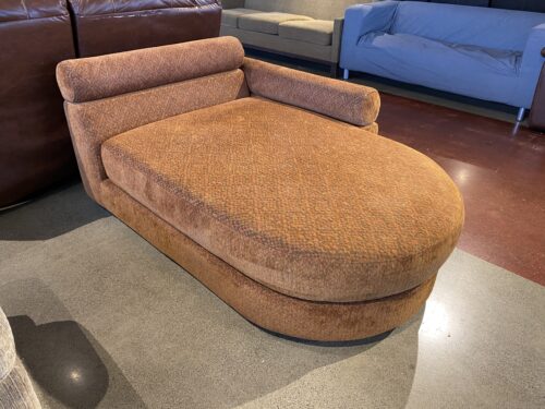 Burnt Orange Chaise Lounge with Bolster Style Headrest