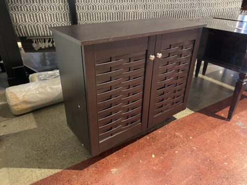 BAXTON STUDIO Winda Modern 2 Door Dark Brown Wooden Storage Cabinet