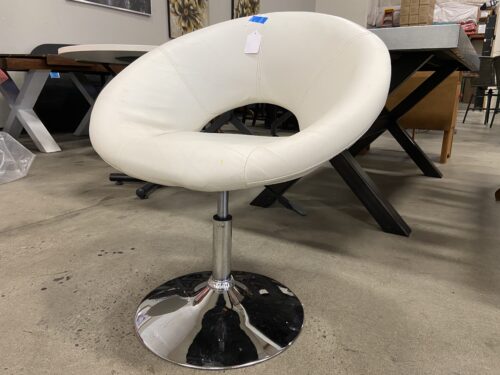 White Circle Pedestal Chair