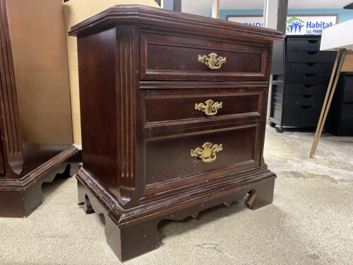 Dark Wood 2-Drawer Nightstand (Set of 2)