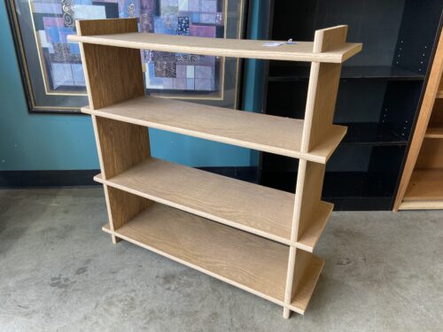 Raw Oak 4 Shelf Bookcase