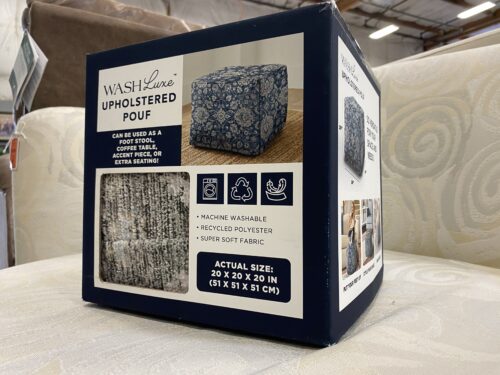 WASH LUXE Upholstered Pouf