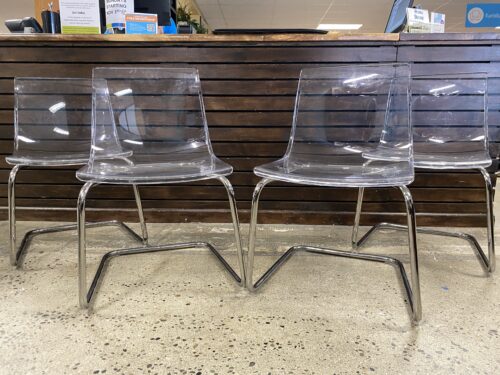 IKEA Tobias Clear Chrome Dining Chair (Set of 4)