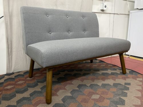 Modern Grey Tufted Armless Loveseat