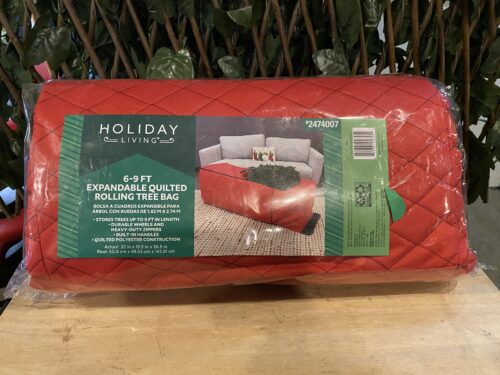 NEW! HOLIDAY LIVING 6-9Ft. Expandable Quilted Rolling Tree Bag Model #247007