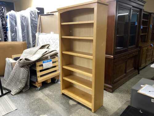 HOOT JUDKINS Blonde Shaker Bookcase w/ Adjustable Shelves