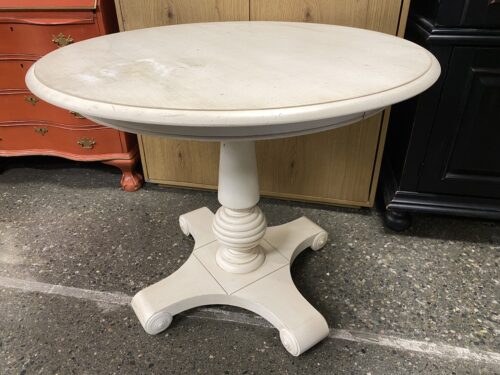 ETHAN ALLEN Rustic White Round Table