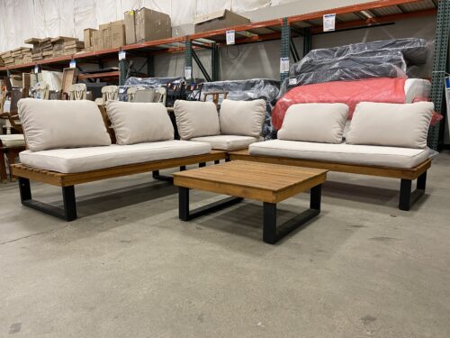 NOBEL HOUSE 4 Piece Modular Outdoor Set with Cream Cushions