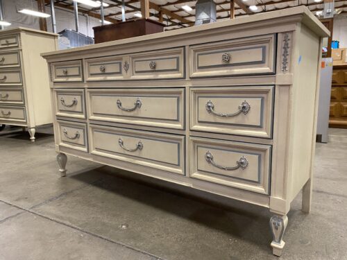 DIXIE French Country 9 Drawer Triple Dresser