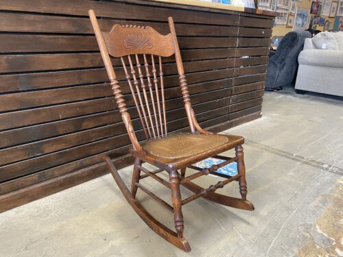 Vintage Petite Etched Back Rocking Chair