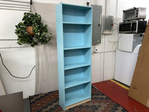 Light Blue 5-Shelf Bookshelf