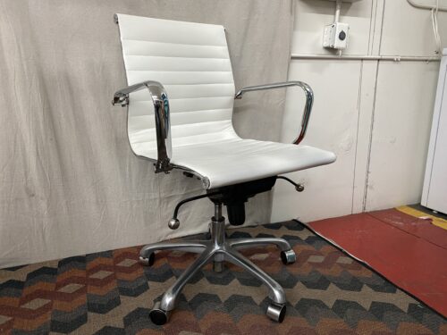White Low Back Office Chair