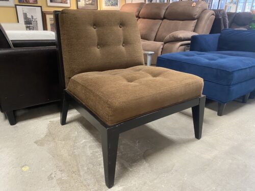 Chocolate Upholstered Armless Accent Chair