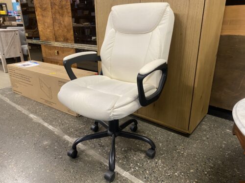 White Swivel Adjustable Office Chair