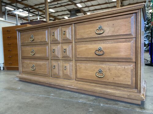 STANLEY Vintage 9 Drawer Triple Dresser with Raised Panel Drawer Fronts