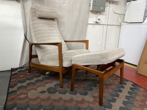 Vintage Danish Mid-Century Modern Dux Reclining Chair w/ Ottoman