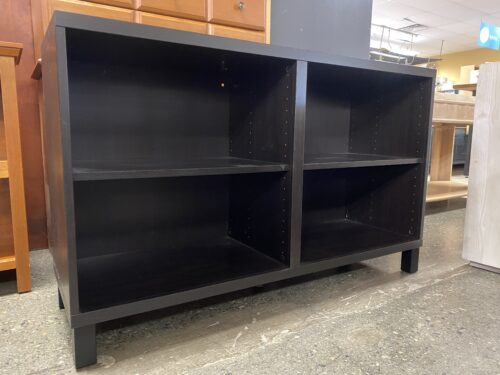 Mocha Wood Low Bookcase w/ Adjustable Shelves