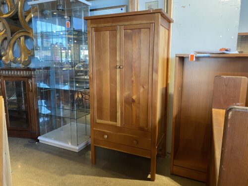 Short Blonde Armoire w/ Shelf Storage