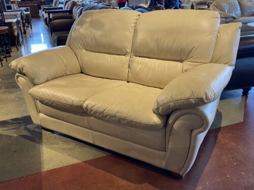 Off-White Padded Arm Loveseat