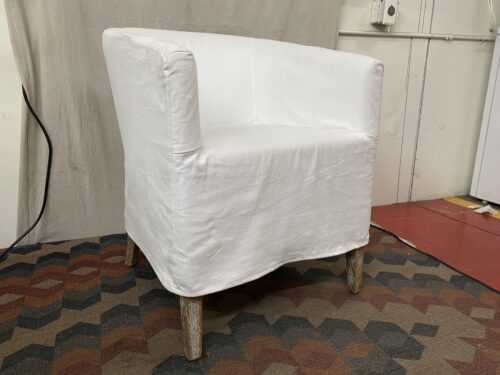 White Modern Slipcover Accent Chair