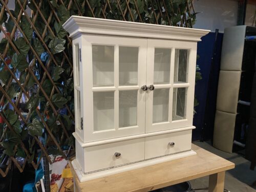 Crisp White Countertop Storage Cabinet
