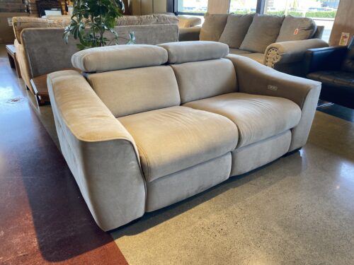 Power Reclining Fabric Loveseat with Adjustable Headrest