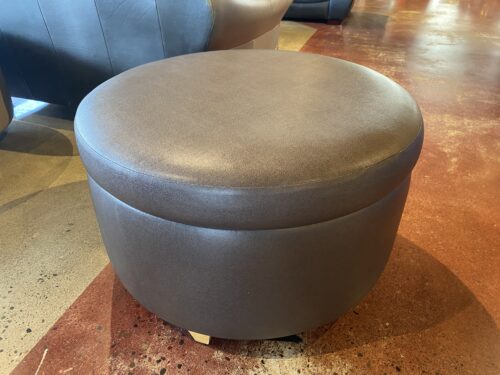 30" Round Charcoal Grey Ottoman