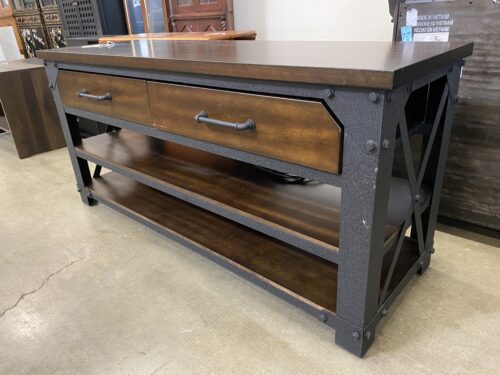 Industrial Style Metal Leg Media Console