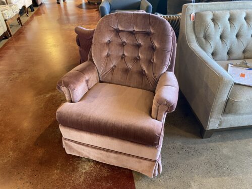 Velvet Mauve Swivel Rocking Chair
