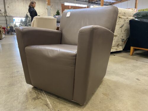 JACK CARTWRIGHT  Brown Leather Accent Chair