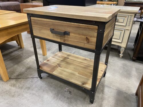 WORLD MARKET Industrial Style Single Drawer Side Table