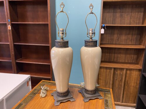 Vintage Porcelain Table Lamps (Set of 2)