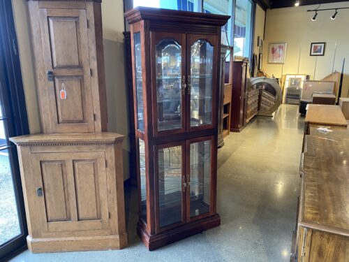 PULASKI Double Door Illuminated Curio Cabinet