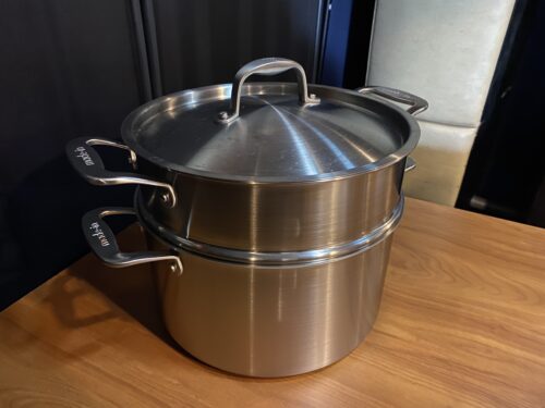 MADE IN Stainless Clad 8QT Stock Pot and Steamer Basket