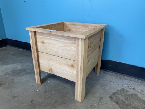 Natural Wood Outdoor Raised Planter