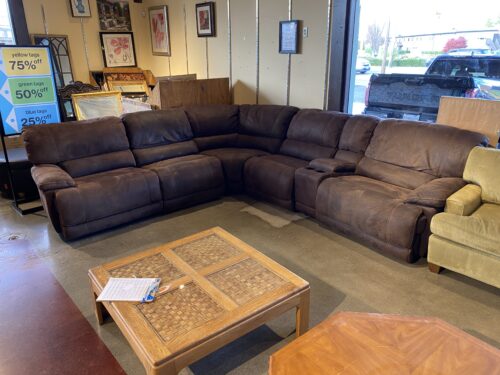 Brown Reclining Corner Sectional Sofa