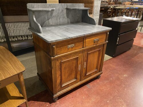 Vintage Marble Top Washstand Cabinet