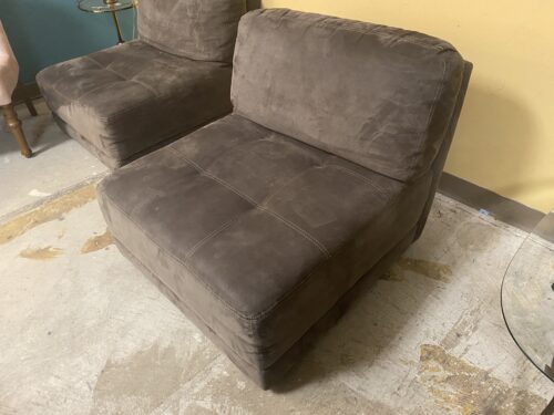 Grey Upholstered Armless Accent Chair